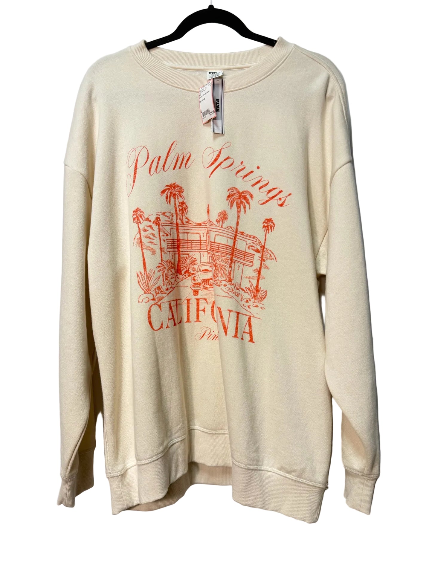 Size L pink Cream Orange Ladies Long Slvd Top
