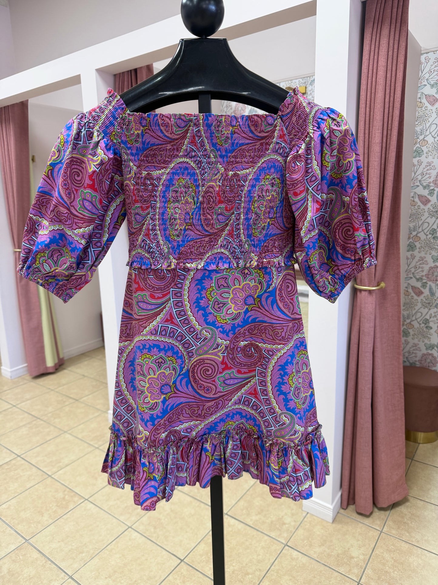 Size XS Multi-Color Abstract Ladies Dress