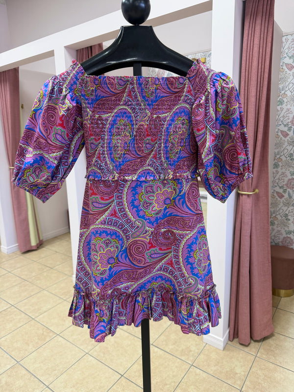 Size XS Multi-Color Abstract Ladies Dress