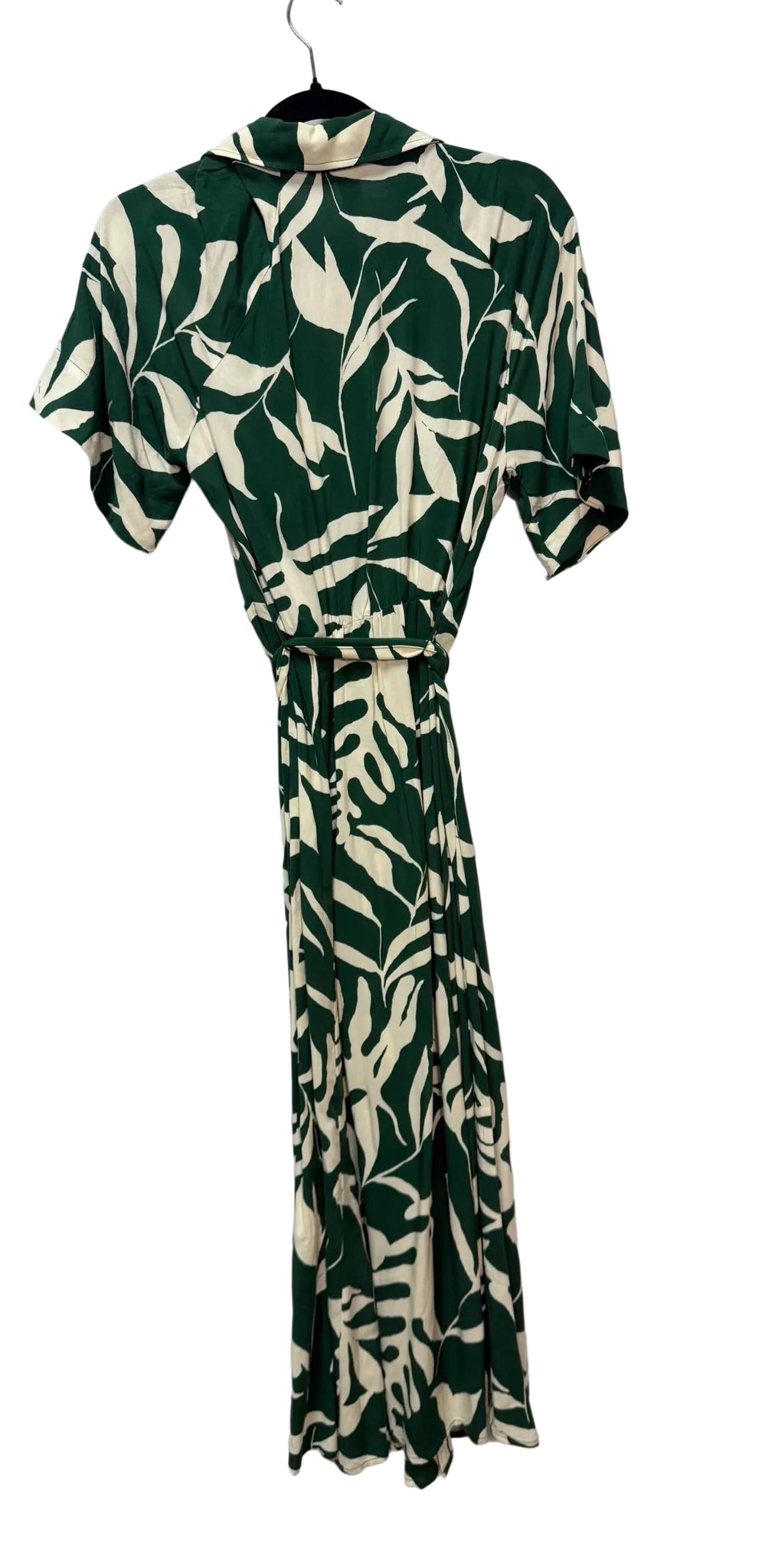 Size XS H & M Green White Leaf Print Ladies Dress
