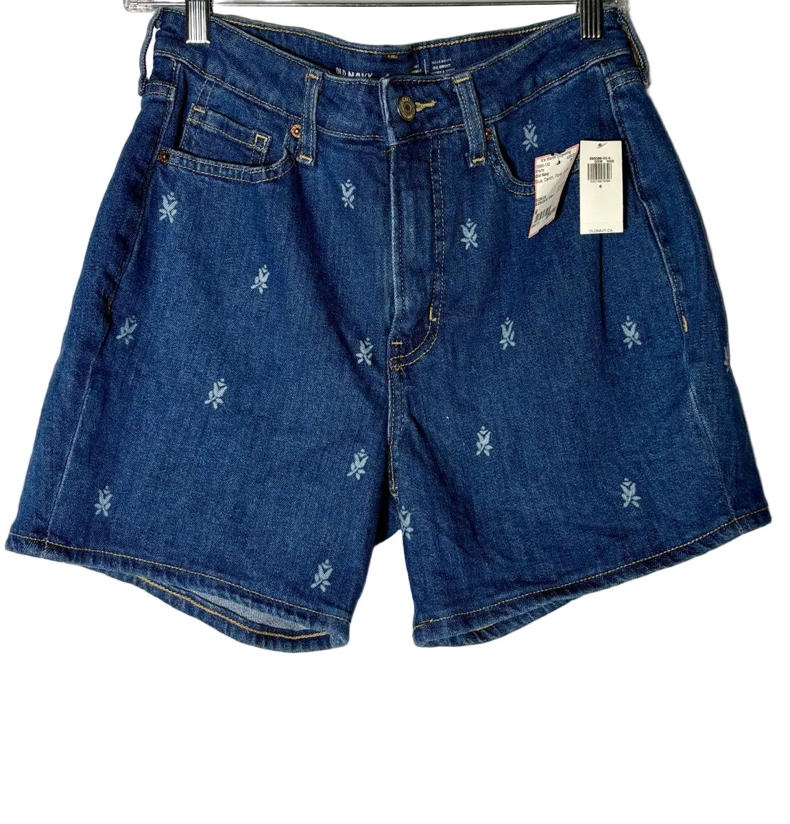 Size 6 Old Navy Blue Denim Floral Ladies Shorts