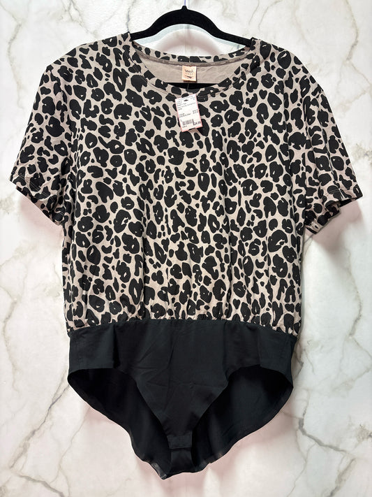 Size L Smash + Tess Black Bronze Animal Print Ladies Bodysuit