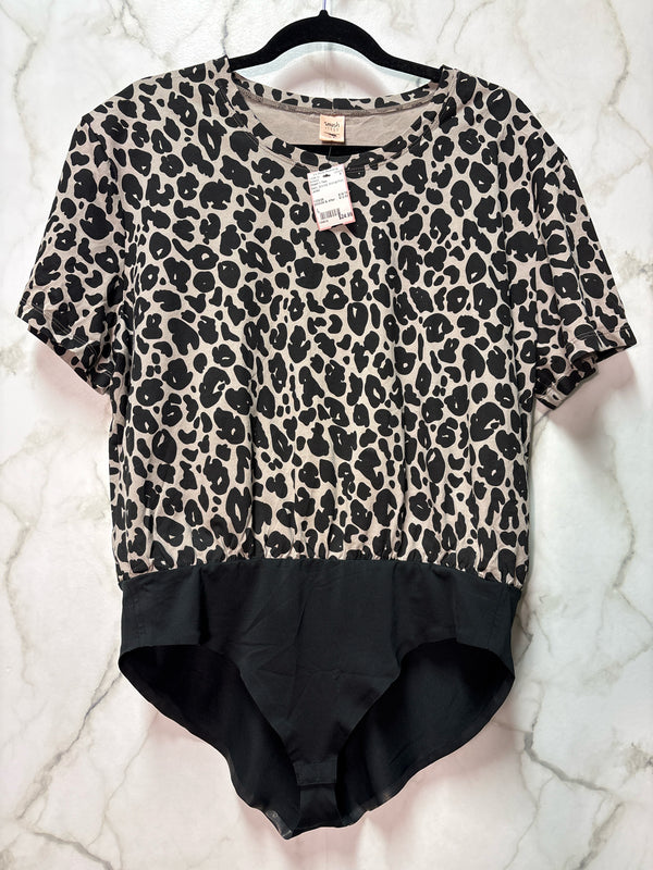Size L Smash + Tess Black Bronze Animal Print Ladies Bodysuit