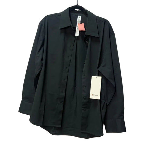 Size M Lululemon Black Button Up Ladies Long Slvd Top