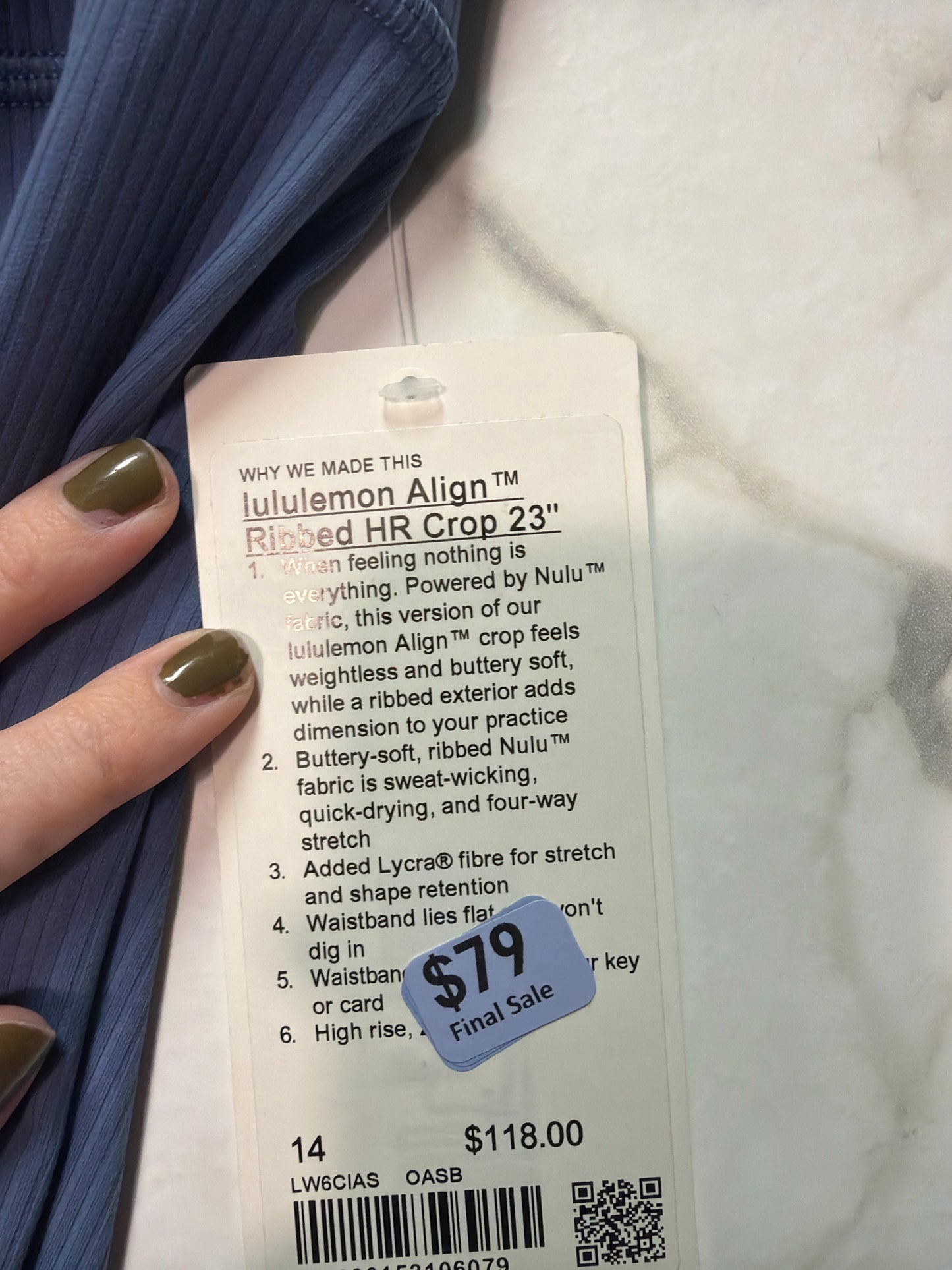 Size 14 Lululemon Blue Brand New Ladies Pants