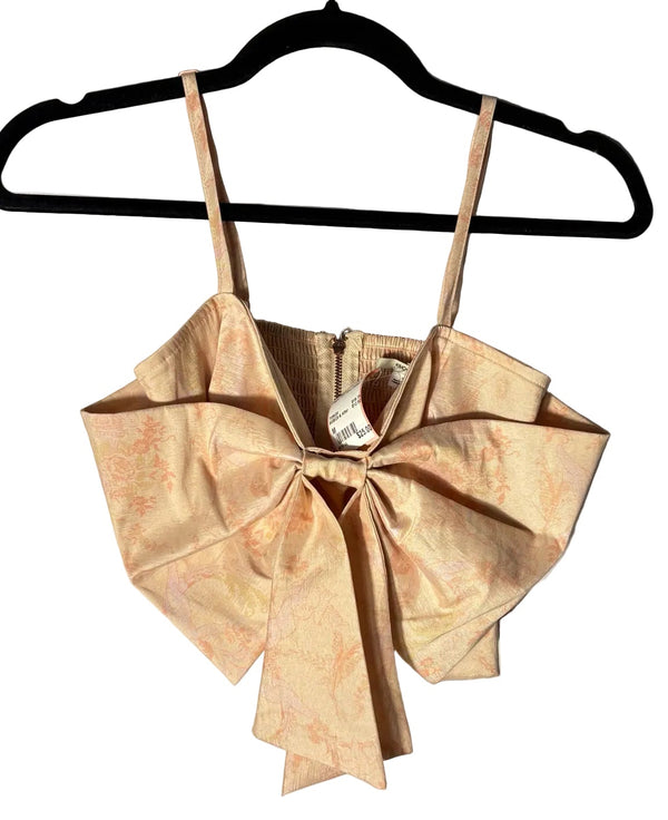 Size M Kimchi Blue Beige Pink Bow Ladies Top