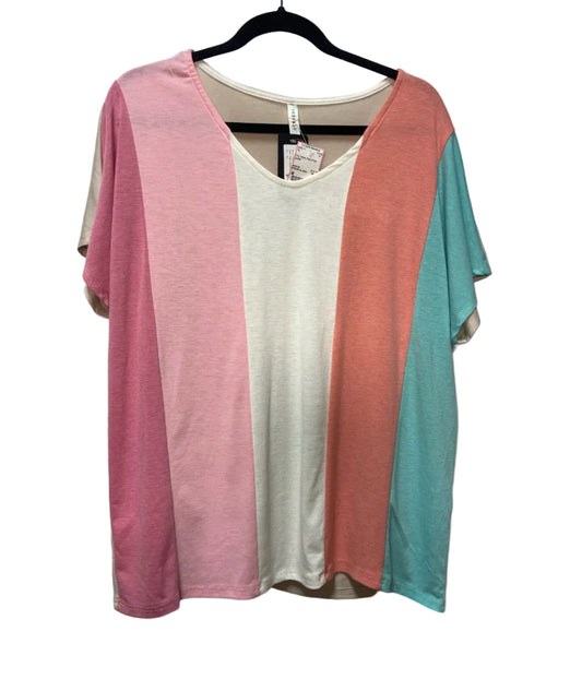 Size M Pink Stripe Brand New Ladies Top