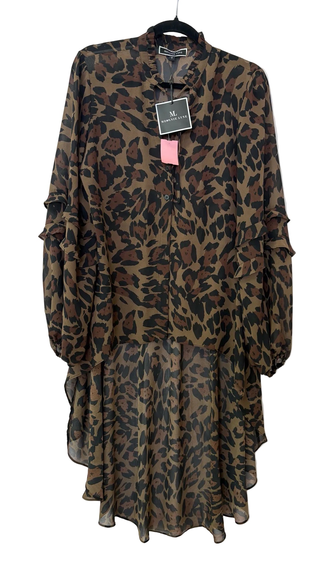 Size 6 Melanie Lyne Brown Brand New Animal Print Ladies Top