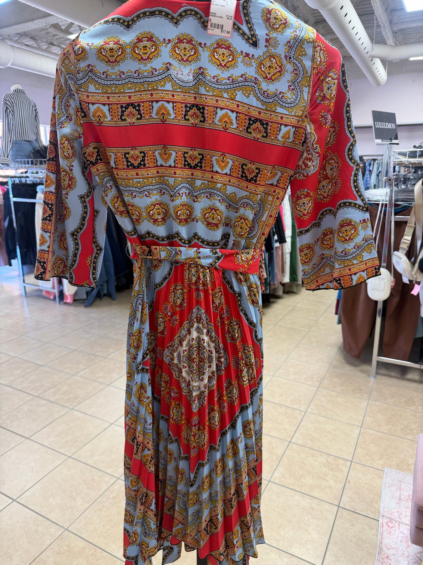 Size S DEX Red Blue Ladies Dress