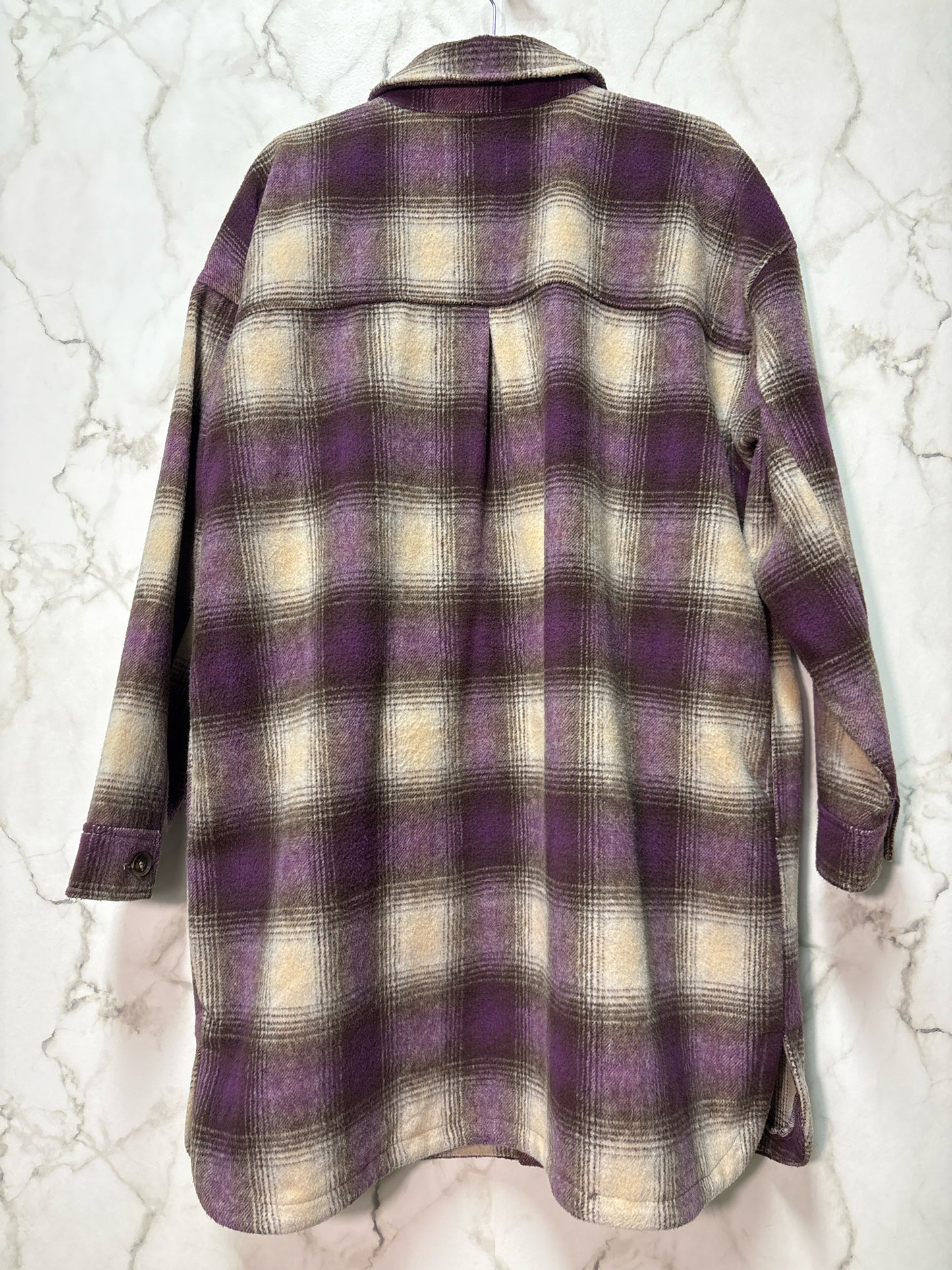 Size XL Reitmans Purple Cream Plaid Ladies Jacket