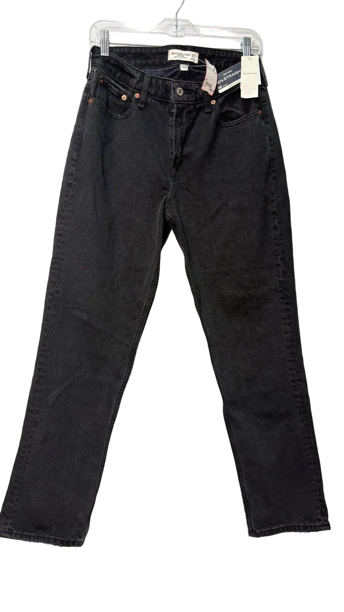 Size 26 Abercrombie Black Denim Short Ladies Jeans