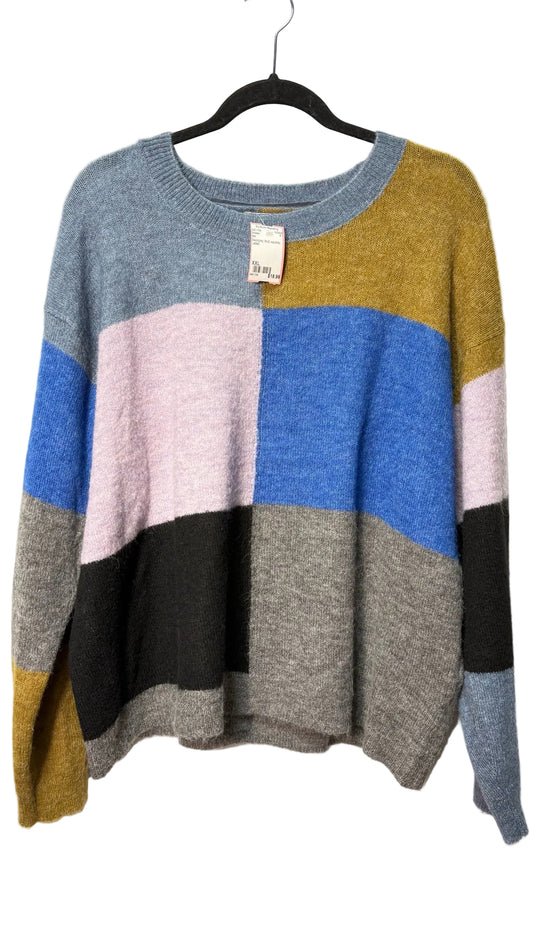 Size XXL Ichi Black/grey Multi squares Ladies Sweater