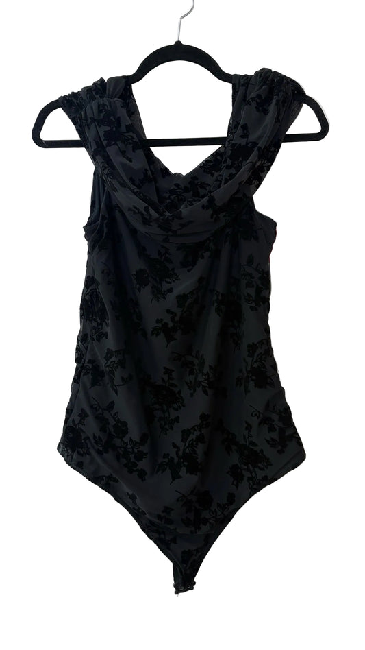 Size L Abercrombie Black Floral Brand New Ladies Bodysuit