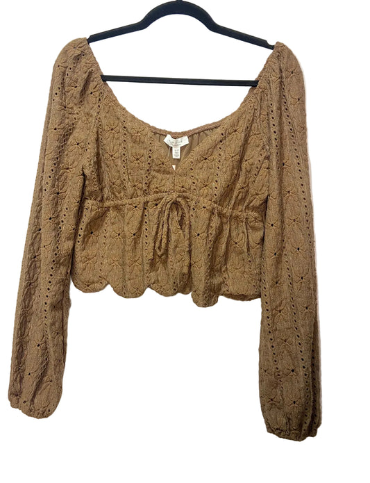 Size S Brown Eyelet Ladies Top