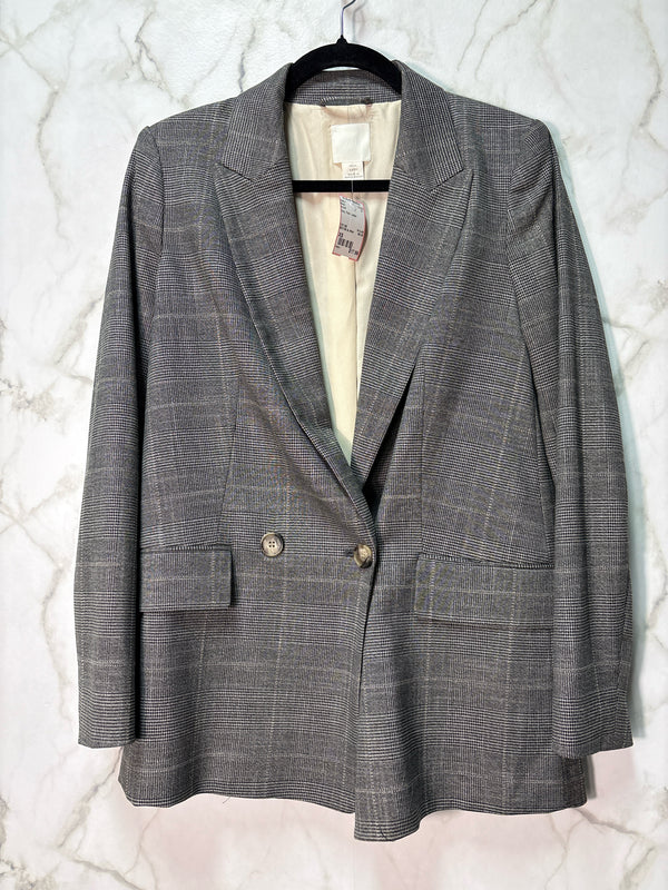 Size XS H & M Grey Plaid Ladies Blazer