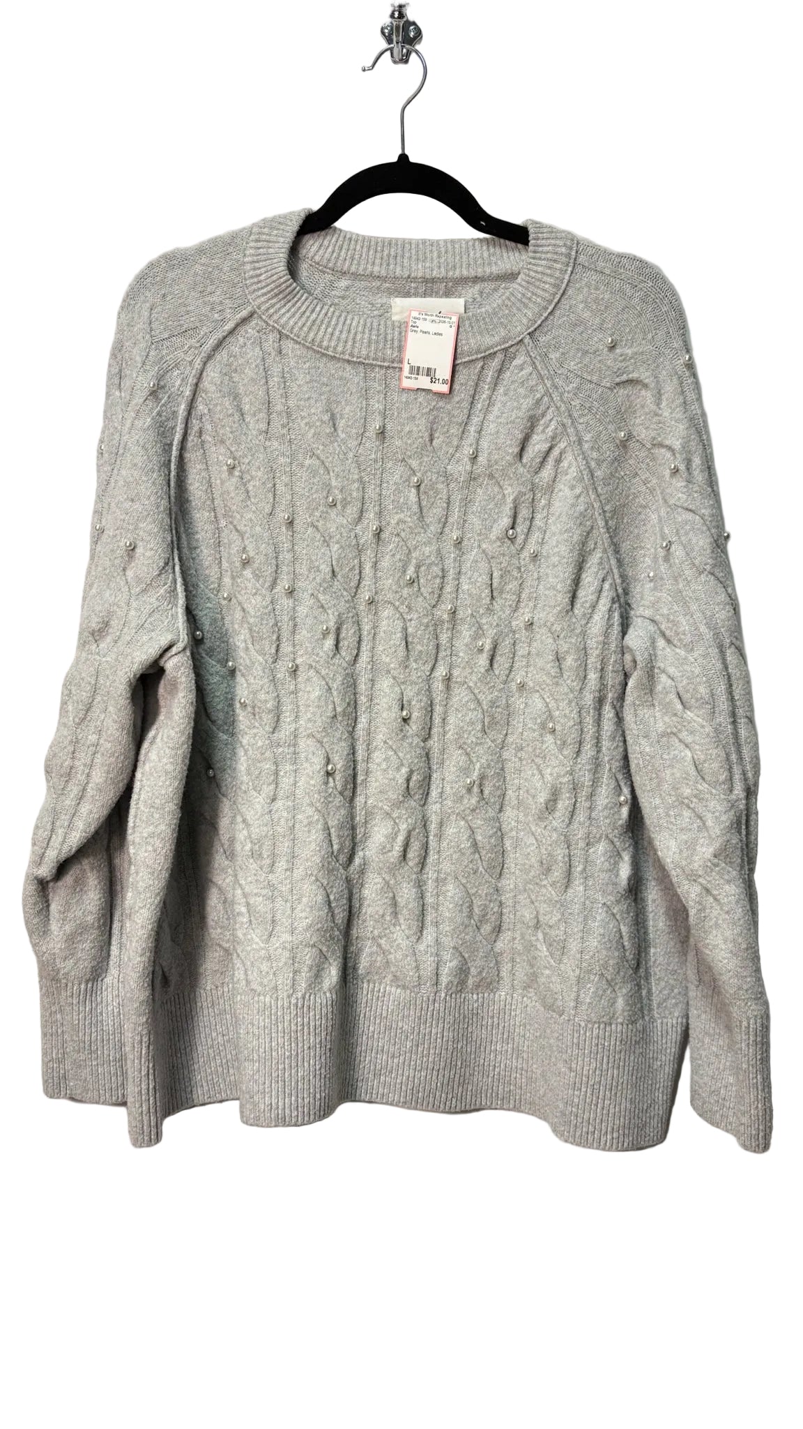 Size L Aerie Grey Pearls Ladies Top