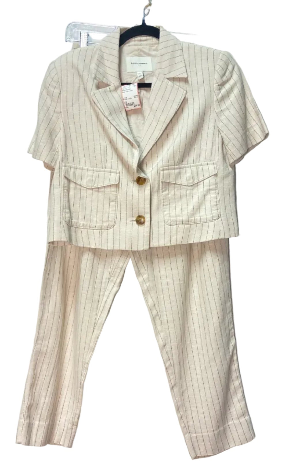 Size XS Banana Republic Beige Stripe Ladies 2 Part Top
