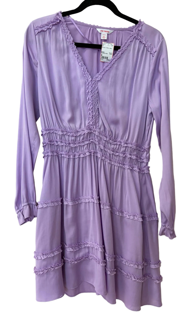 Size M Joe Lavender Ruffled Ladies Dress
