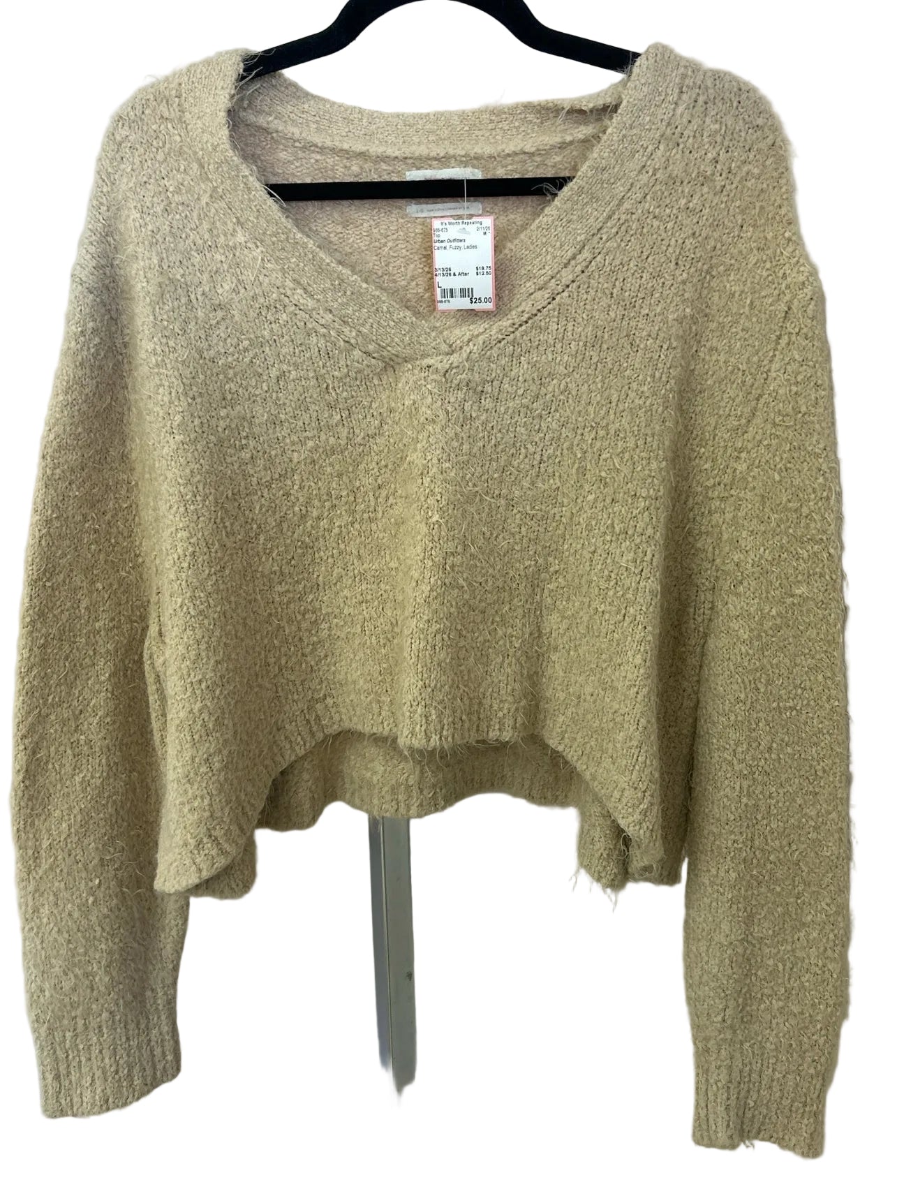 Size L Urban Outfitters Camel Fuzzy Ladies Top