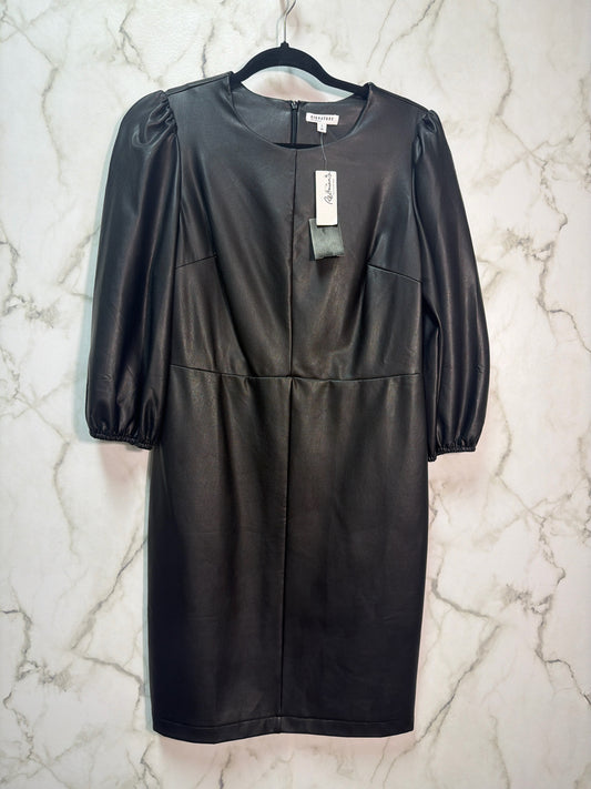 Size S Reitmans Black Gold Vegan Leather Ladies Dress