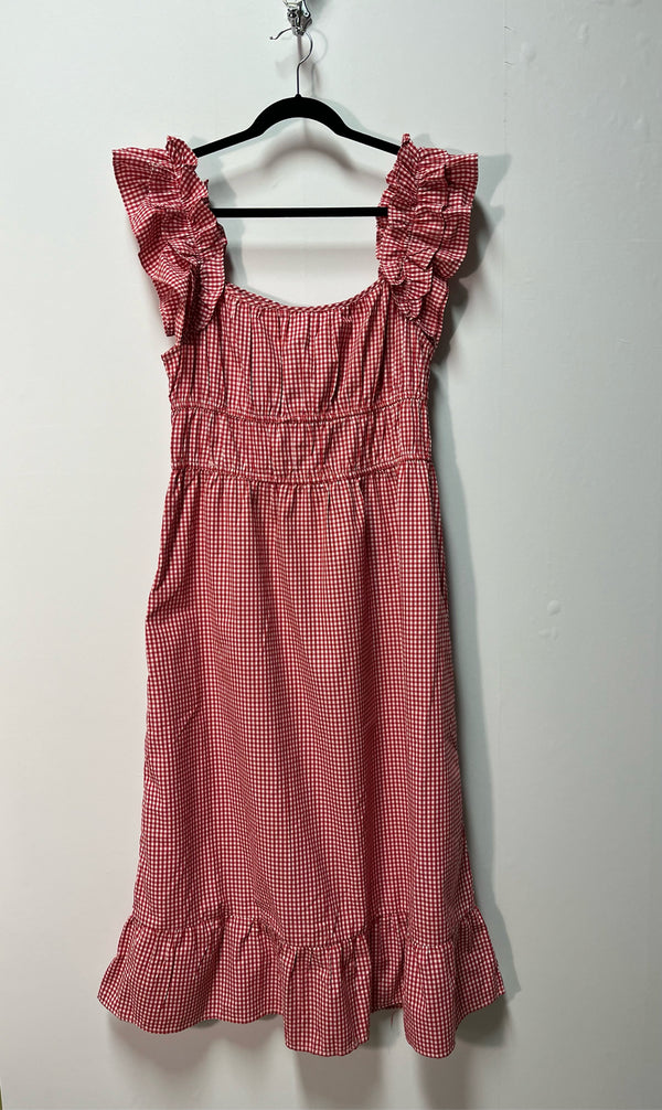 Size XL Red White Checkered Ladies Dress