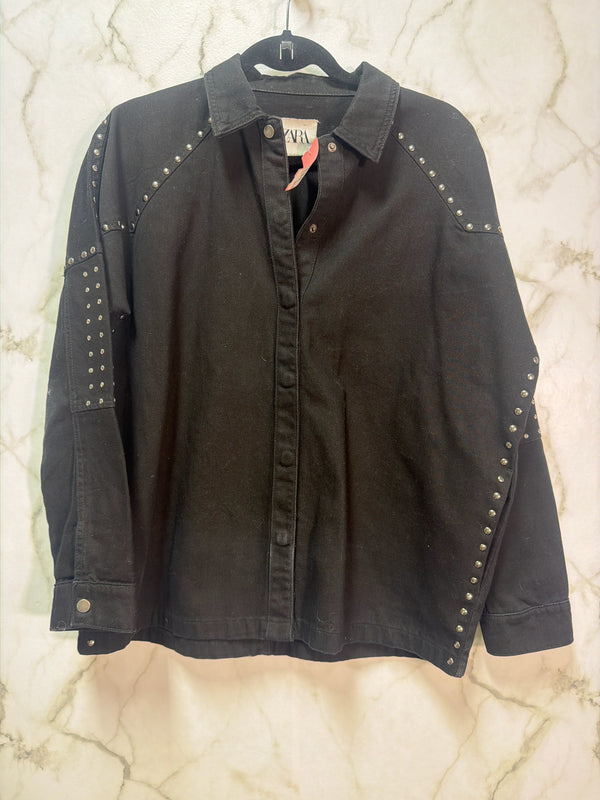 Size XS Zara Black Stud Trim Ladies Jacket
