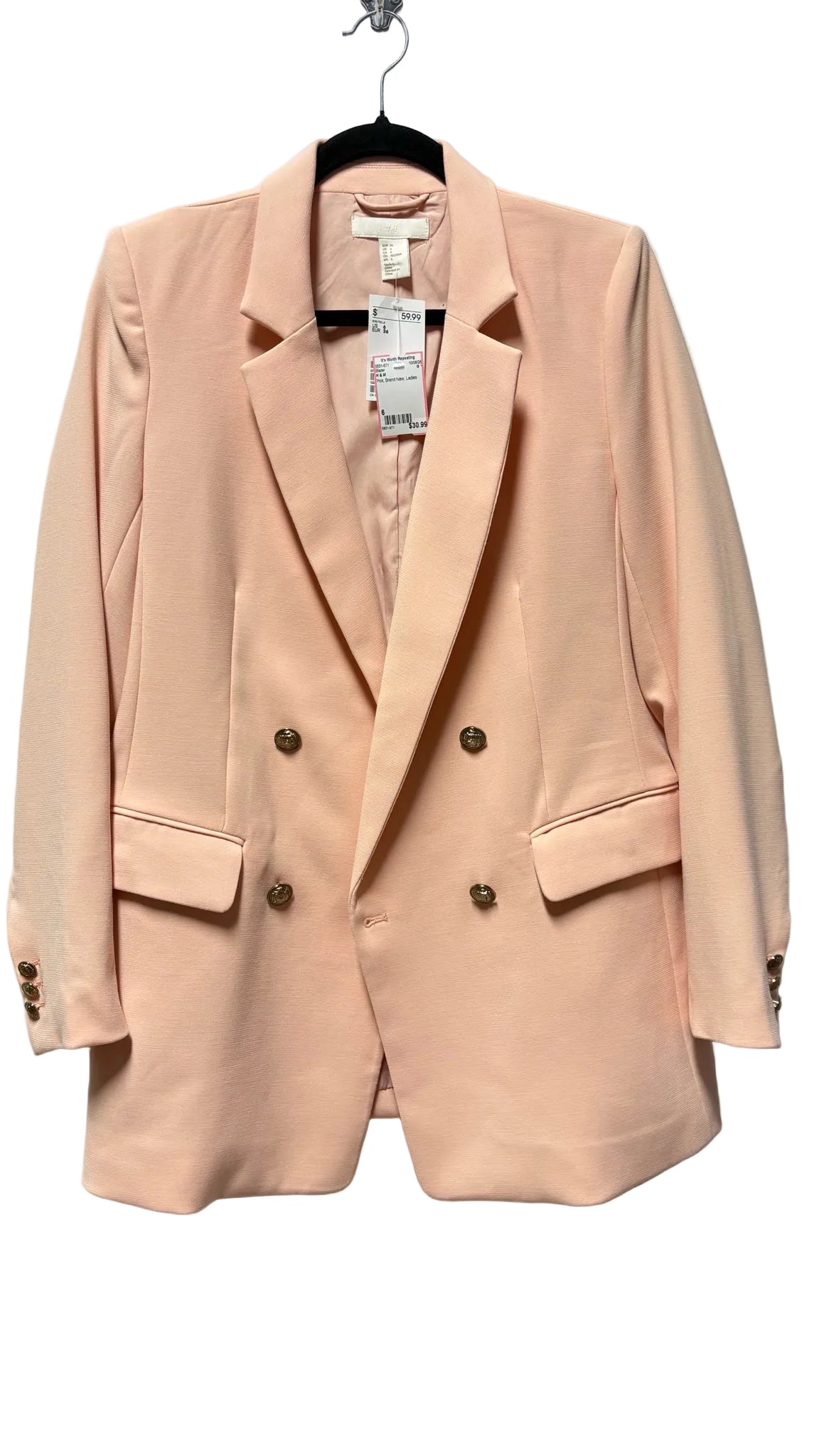 Size 6 H & M Pink Brand New Ladies Blazer