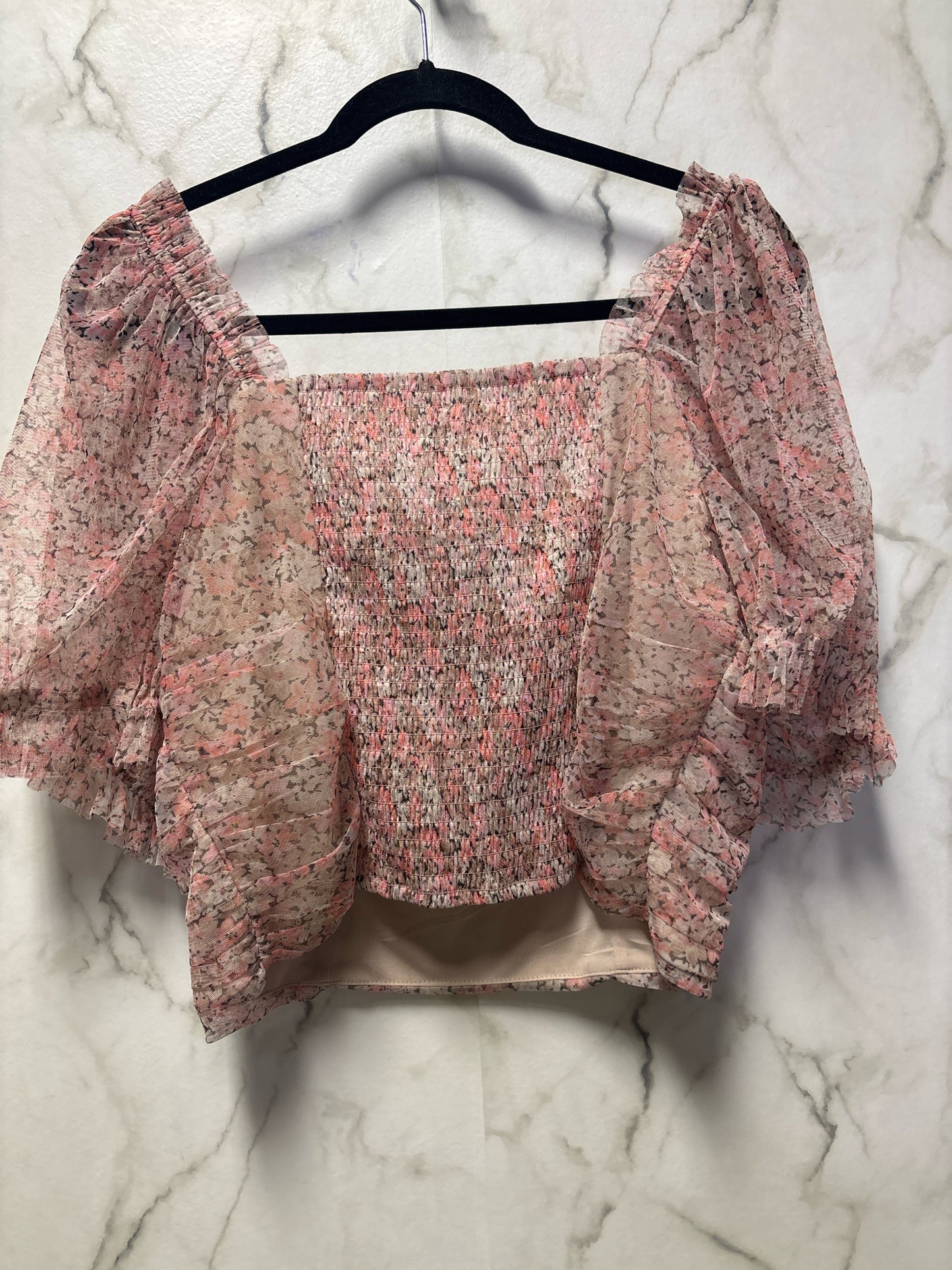 Size Keds H & M Pink White Floral Ladies Top