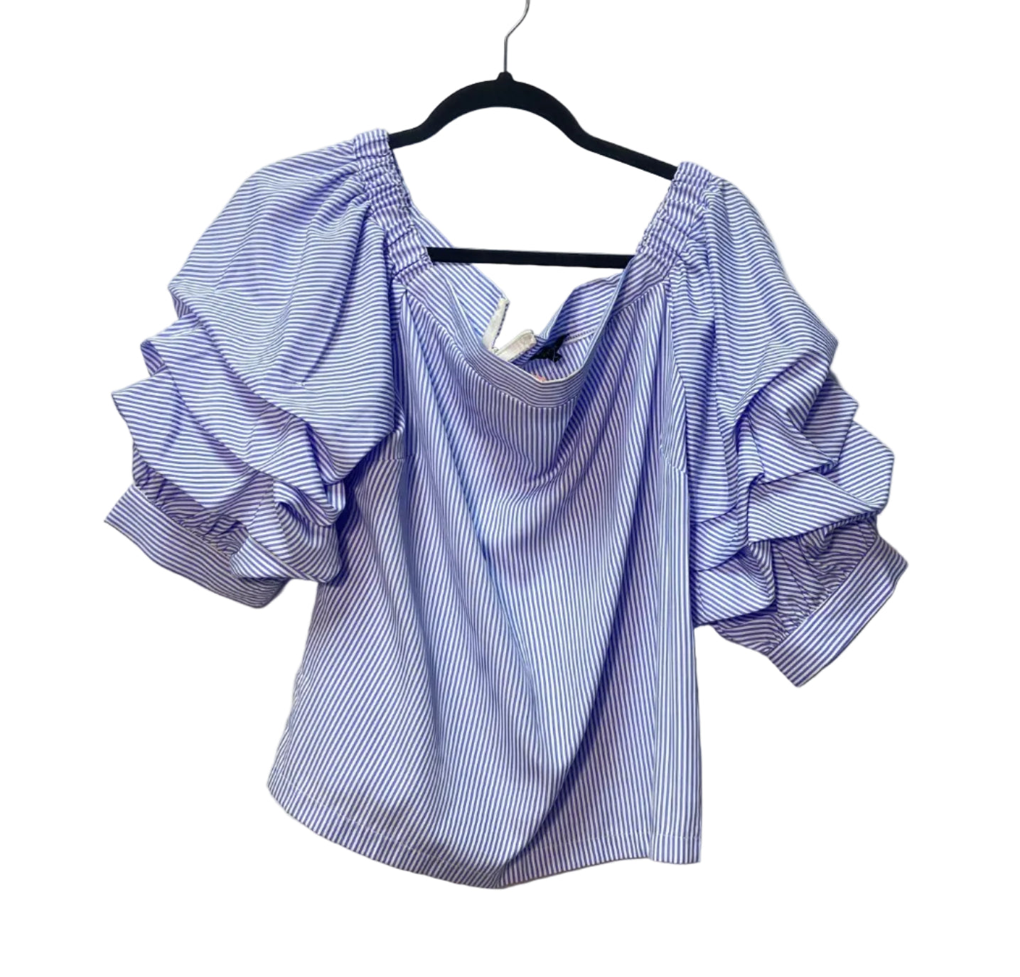 Size L Blue White Stripe Ladies Top