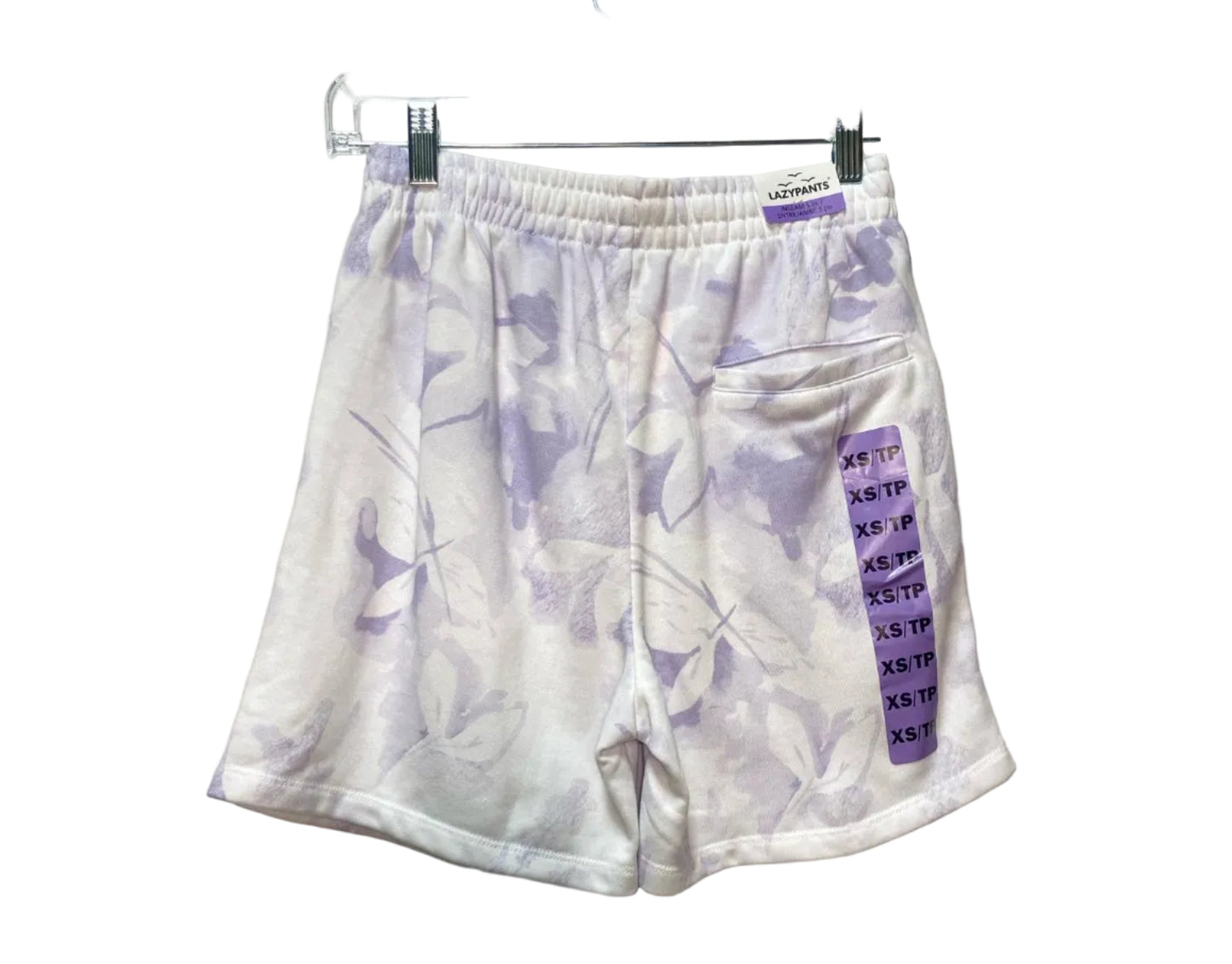 Size XS Lazypants White Purple Ladies Shorts