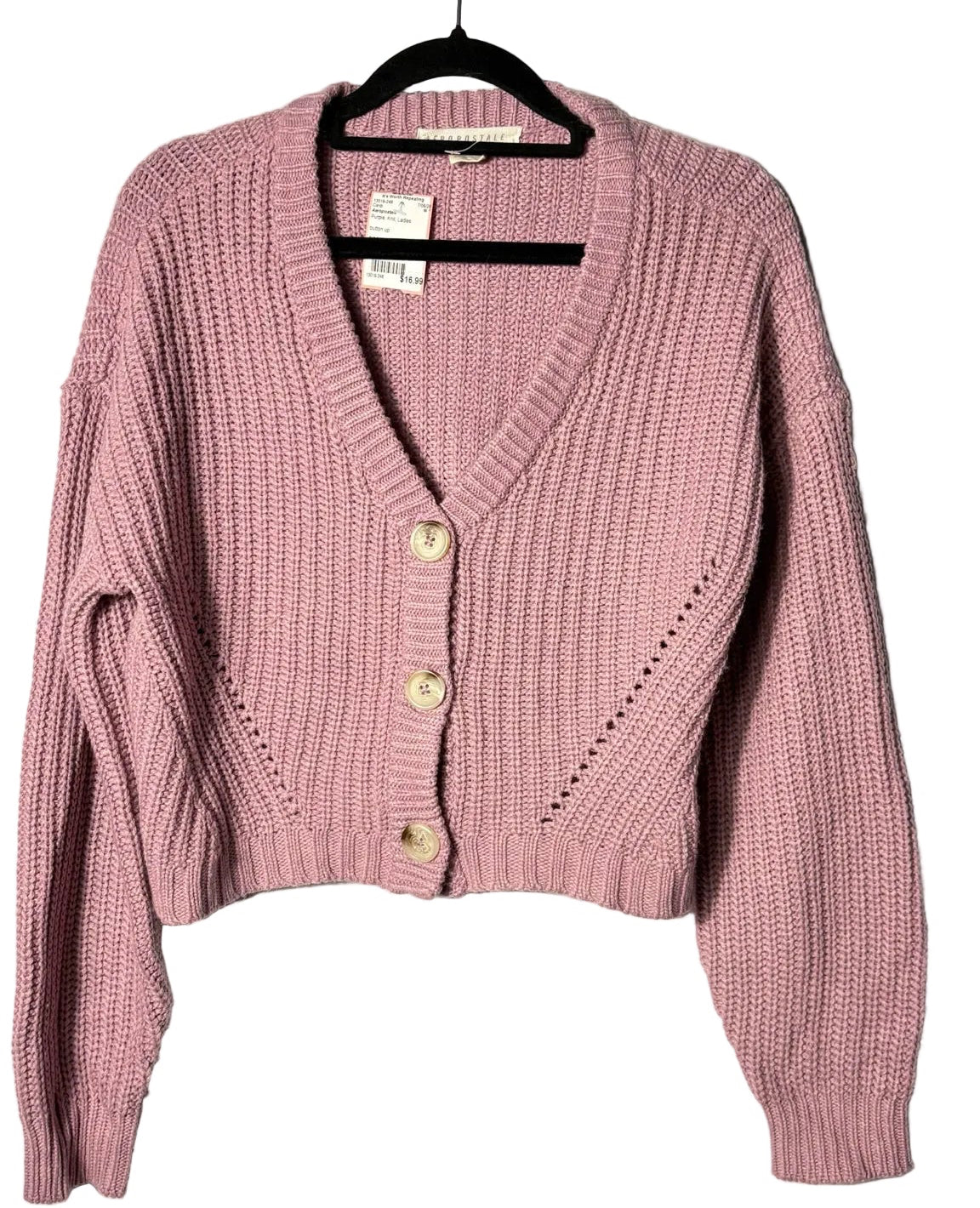 Size M Aeropostale Purple Knit Ladies Cardi