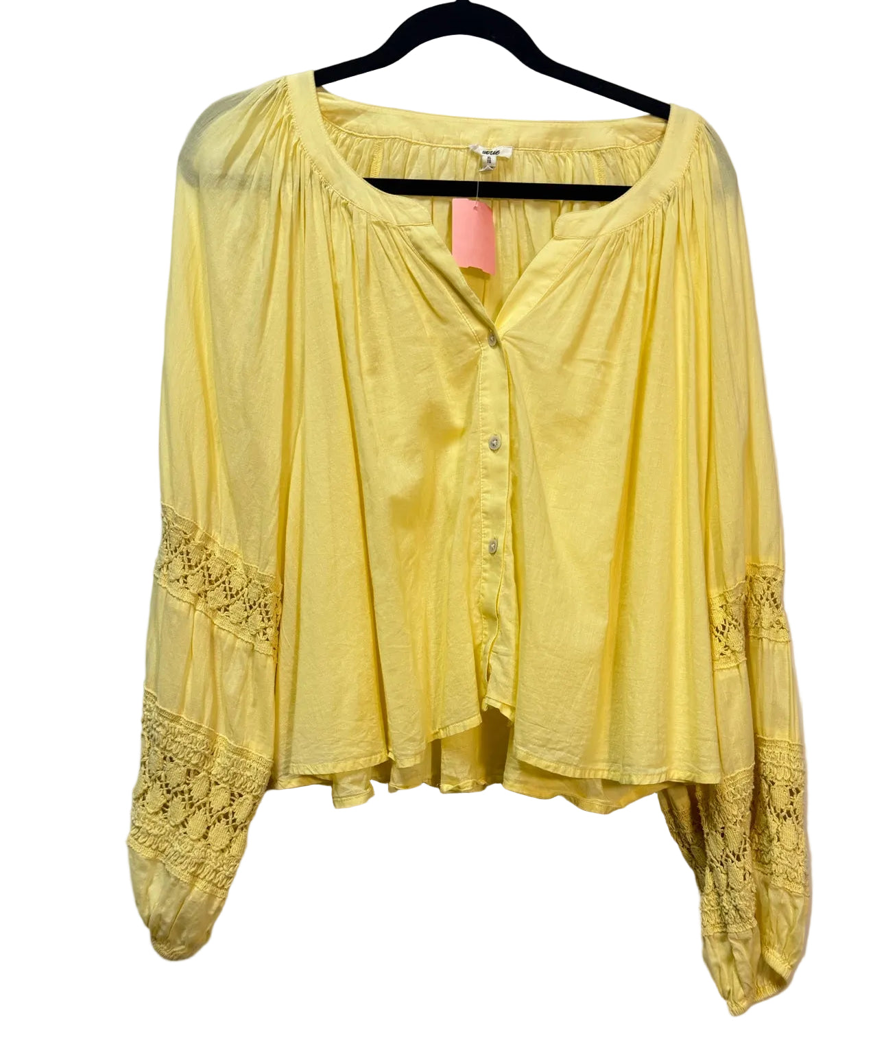 Size XL Aerie Yellow Ladies Lace Top
